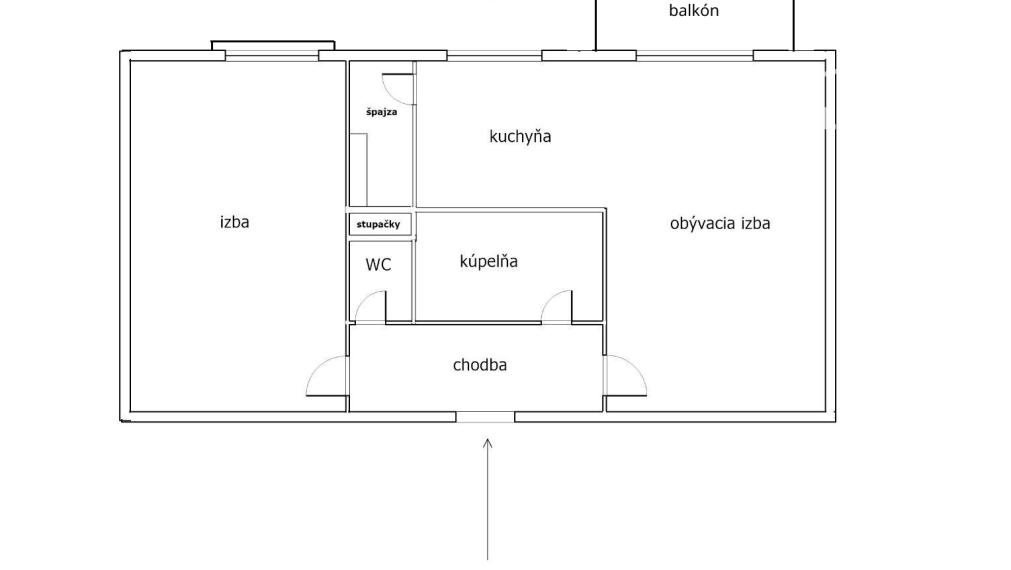 Tehlový 2-izbový byt s veľkým balkónom v Tr. Tepliciach
