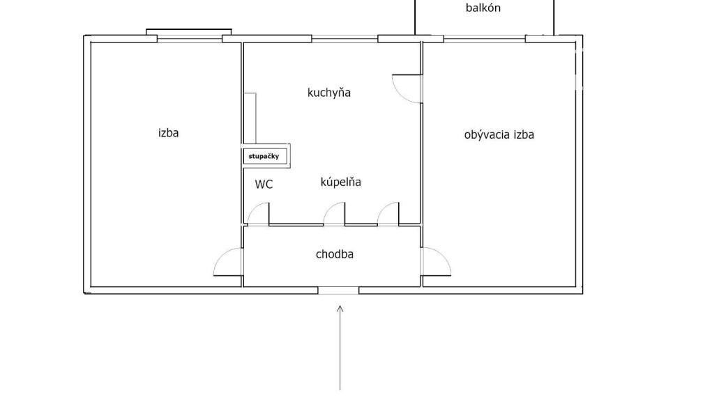 Tehlový 2-izbový byt s veľkým balkónom v Tr. Tepliciach